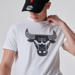 New Era NBA Chicago Bulls Outline Logo T-Shirt ''White''