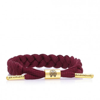 Rastaclat Merlot Braided Bracelet ''Vine Red/Gold''