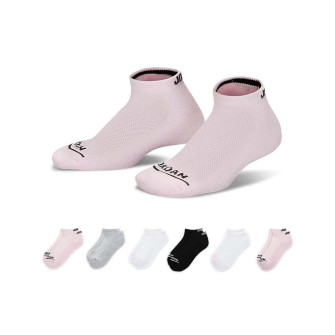 Air Jordan No-Show Kids Socks 6-Pack ''Pink/White/Black/Grey''