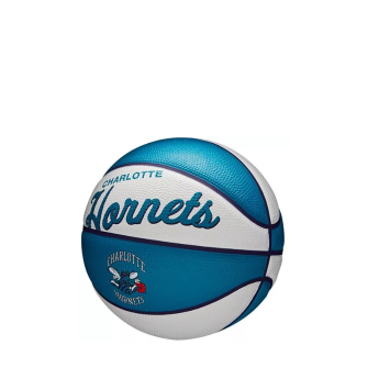 Wilson NBA Charlotte Hornets Team Retro Mini Basketball ''Blue/White'' (3)