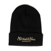 M&N Pinscript Cuff Knit Beanie Hat ''Black/Gold''
