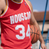 M&N NBA Hardwood Classics Hakeem Olajuwon Houston Rockets Jersey ''Red''